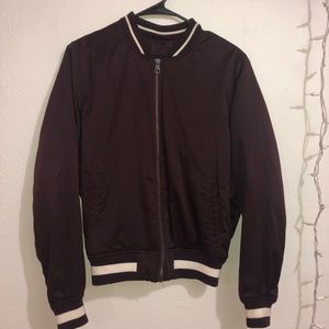 Maroon bomber jacket